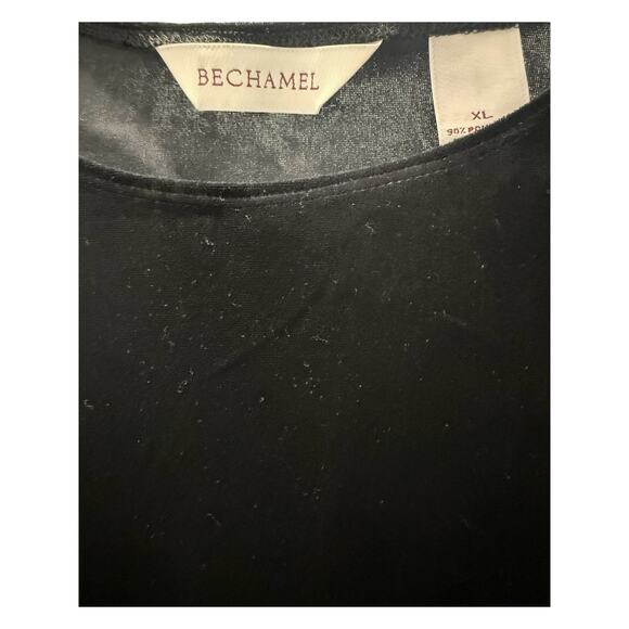 Bechamel Size XL Black Velvet Tunic Top Long Sleeve Classic Essential - Picture 3 of 6